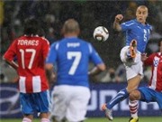 Bóng đá anh, ngoại hạng anh, lịch thi đấu euro 2012, Italia - Paraguay 1-1: Bất phân thắng bại 