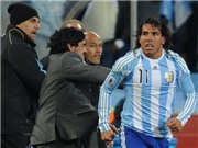 Bóng đá anh, ngoại hạng anh, lịch thi đấu euro 2012, Tevez bất bình với Maradona vì bị thay ra sân