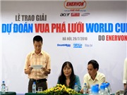 Bóng đá anh, ngoại hạng anh, lịch thi đấu euro 2012, Công bố và trao giải dự đoán "Vua phá lưới World Cup 2010"