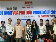 Bóng đá anh, ngoại hạng anh, lịch thi đấu euro 2012,  Trao giải cuộc thi dự đoán Vua phá lưới World Cup 2010:  Trang trọng và ấm cúng