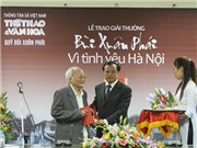 Bóng đá anh, ngoại hạng anh, lịch thi đấu euro 2012, Nhà văn Tô Hoài - Giải thưởng Lớn Vì tình yêu Hà Nội