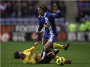 Bóng đá anh, ngoại hạng anh, lịch thi đấu euro 2012, Wigan - Arsenal 2-2: Mất tập trung, "Pháo thủ" trả giá  