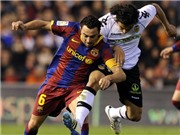 Bóng đá anh, ngoại hạng anh, lịch thi đấu euro 2012, Valencia - Barca 0-1:  Chỉ một là đủ
