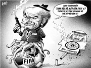 Bóng đá anh, ngoại hạng anh, lịch thi đấu euro 2012, Biếm họa về cuộc đua Sepp Blatter - Bin Hammam