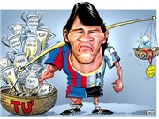Bóng đá anh, ngoại hạng anh, lịch thi đấu euro 2012, Biếm họa về sự nghiệp khập khiễng của Messi