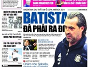 Bóng đá anh, ngoại hạng anh, lịch thi đấu euro 2012, Đọc TT&VH ngày 27/7: Batista đã phải ra đi