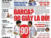 Bóng đá anh, ngoại hạng anh, lịch thi đấu euro 2012, Đọc TT&VH ngày 15/9: Barca? 90 giây là đủ!