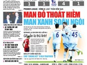 Bóng đá anh, ngoại hạng anh, lịch thi đấu euro 2012, Đọc TT & VH ngày 16-10: Man “đỏ” thoát hiểm, Man “xanh” chiếm ngôi đầu