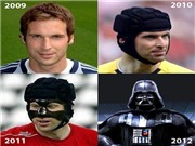 Bóng đá anh, ngoại hạng anh, lịch thi đấu euro 2012, Petr Cech phải thay mũ bảo hộ
