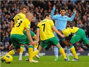 Bóng đá anh, ngoại hạng anh, lịch thi đấu euro 2012, Man City tạo ra "cơn mưa" bàn thắng trước Norwich