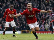 Bóng đá anh, ngoại hạng anh, lịch thi đấu euro 2012, Man United 3-0 Bolton: Cây trường sinh Paul Scholes đưa M.U lên ngôi đầu
