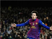 Bóng đá anh, ngoại hạng anh, lịch thi đấu euro 2012, Lập cú "poker" vào lưới Valencia, Messi chỉ còn kém Ronaldo 1 bàn