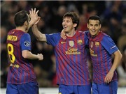 Bóng đá anh, ngoại hạng anh, lịch thi đấu euro 2012, Racing Santander 0-2 Barcelona: Messi ghi bàn thứ 50 của mùa giải