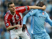 Bóng đá anh, ngoại hạng anh, lịch thi đấu euro 2012, Stoke 1-1 Man City: Ngôi đầu trong lo âu