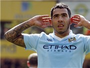 Bóng đá anh, ngoại hạng anh, lịch thi đấu euro 2012, Man City đại thắng Norwich: Vì có anh, Tevez...