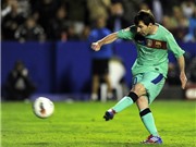 Bóng đá anh, ngoại hạng anh, lịch thi đấu euro 2012, Lập cú đúp vào lưới Levante, Messi tiếp tục đua với Ronaldo