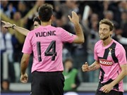 Bóng đá anh, ngoại hạng anh, lịch thi đấu euro 2012, Đội hình tiêu biểu vòng 33 Serie A: “Cặp đôi hoàn hảo” Vidal – Vucinic