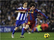 Bóng đá anh, ngoại hạng anh, lịch thi đấu euro 2012, Barcelona 4-0 Espanyol: Messi lập cú "poke" để tri ân thầy Pep